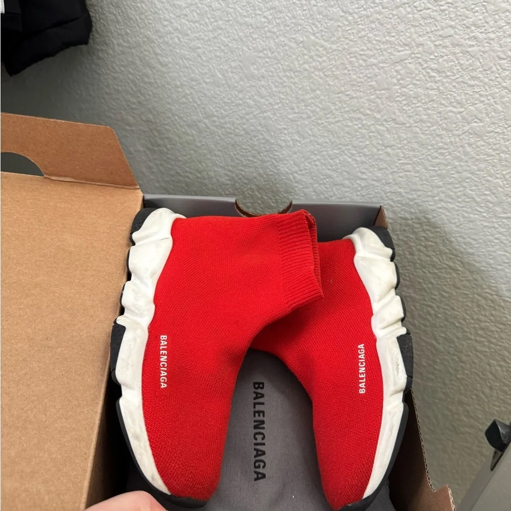 Balenciaga Red Men's Sock Sneakers
